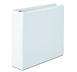 Carpeta 3 argollas con plástico frontal blanca 1.5"