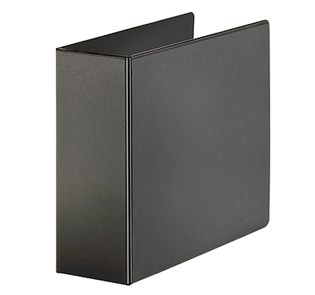 Carpeta 3 argollas con plástico frontal negra 5"