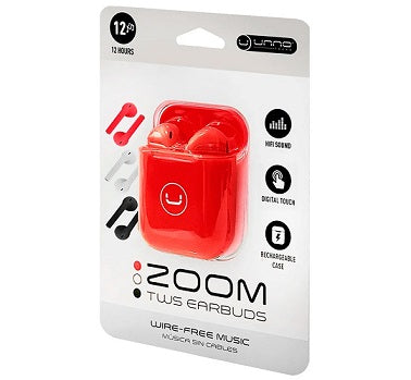 Audífonos Inalámbricos TWS Zoom HS7501RD Unno - Rojo