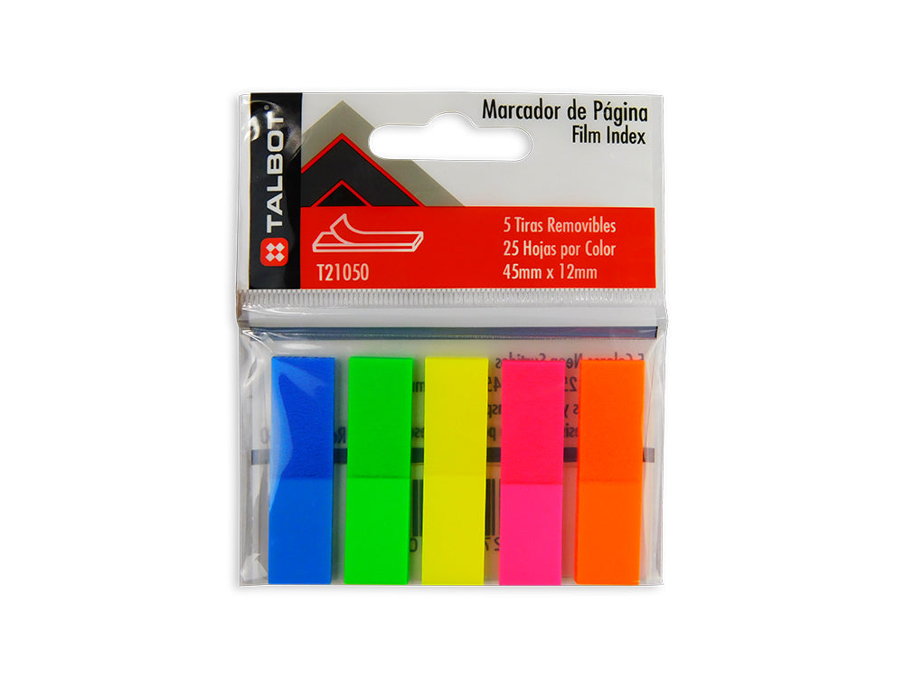 Notas Adhesivas (Post-it) Banderitas, Neón Multicolor, Talbot T-21050