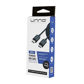 Cable USB Tipo C A Micro USB Unno CB4058BK-Negro
