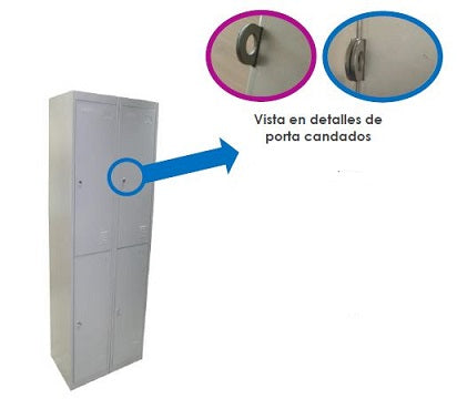 Locker Para Ropa Colgada de 4 Puertas Metálico - Steelfile