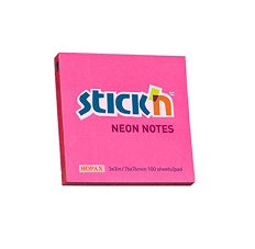 Notas Adhesivas (Post-it) 3x3 Rosado Neón - Stick'n