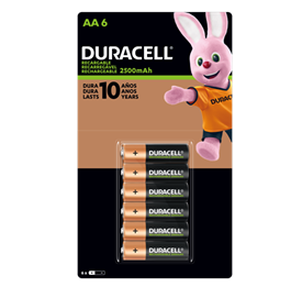 Pila Duracell Recargable AA - Blister 6/1