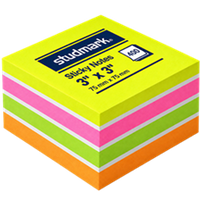 Notas Adhesivas (Post-it) 3x3 225 400 hojas 4/1 Neón - Studmark ST-05439
