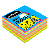 Notas Adhesivas (Post-it) 3x3 225 hojas 9/1 Neón - Studmark ST-05450