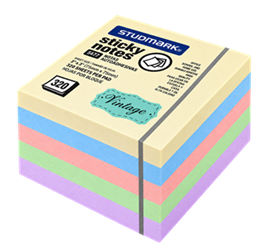 Notas Adhesivas (Post-it) 3x3 320 hojas 5/1 Vintage - Studmark ST-05477