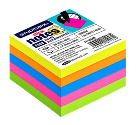 Notas Adhesivas (Post-it) 2x2 250 hojas 5/1 Neón - Studmark ST-05468