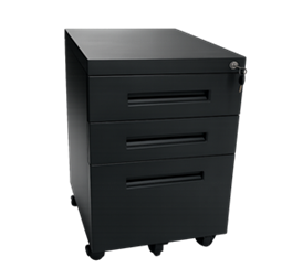 Archivo Modular de 3 Gavetas Negro - Praktik