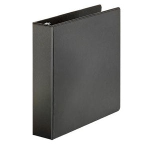 Carpeta 3 argollas con plástico frontal negra 1.5"