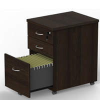 Archivo Laminado Modular 3 Gavetas Madera Oscura