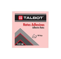 Notas Adhesivas (Post-it) 3x3 100 Hojas, Rosado - Talbot T-21148