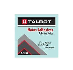 Notas Adhesivas (Post-it) 3x3 100 Hojas, Azul - Talbot T-21149