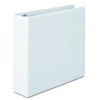 Carpeta 3 argollas con plástico frontal blanca 1.5"