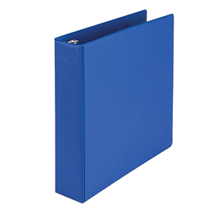 Carpeta 3 argollas con plástico frontal azul 1.5"