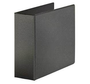 Carpeta 3 argollas con plástico frontal negra 3"
