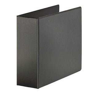Carpeta 3 argollas con plástico frontal negra 4"