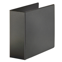 Carpeta 3 argollas con plástico frontal negra 5"