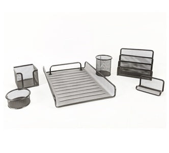 Set de Escritorio de Metal Negro - 6/1