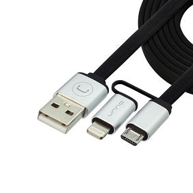 Cable 2/1 Lightning y Micro USB Unno CB4057SV