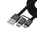 Cable 2/1 Tipo C Y Micro USB Unno CB4056GY