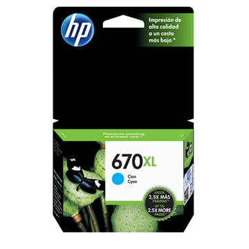 Cartucho de tinta HP 670XL (CZ118AL) – Azul (Cyan)