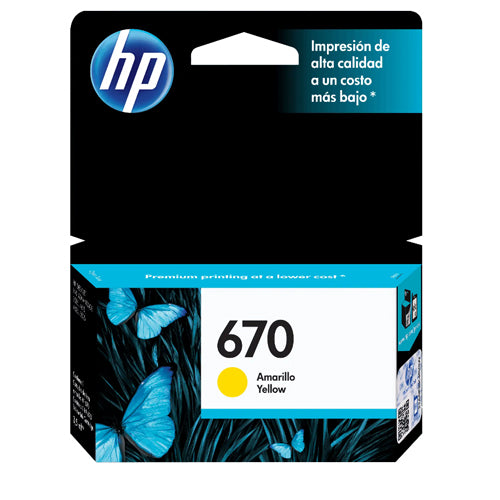 Cartucho de tinta HP 670 (CZ116AL) – Amarillo