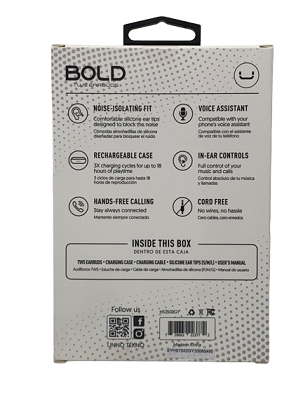 Audífonos Inalámbricos TWS Bold Unno HS7502GY-Gris