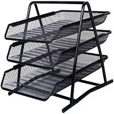 Bandejas de metal para escritorio 3/1 Negro