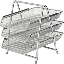 Bandejas de metal para escritorio 3/1 Plateado
