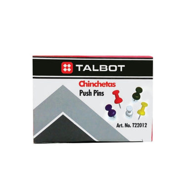 Caja de chinchetas de colores surtidos