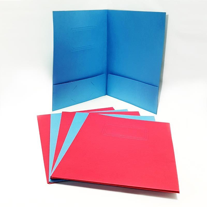 Caja de Folder Con Bolsillo Corrugado Azul Claro 25/1
