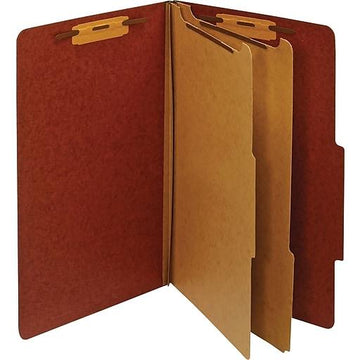 Folder Partition 8½x11 2 Partes/6 Divisiones - Rojo Ladrillo