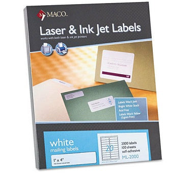 Label Para Folders 1"x 4" Maco ML-2000 100/1