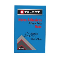 Notas Adhesivas (Post-it) 3x2, Neón Azul, Talbot T-21207