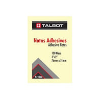 Notas Adhesivas (Post-it) 3x2, Amarillas, Talbot T-21006
