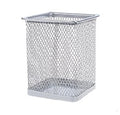 Porta Lápiz Cuadrado Metal-Plateado