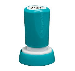 Sello Personalizado Estruct. X-Q34-AZ Azul Circular (20mm)