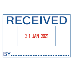 Sello Personalizado Estruct. X-Q82A/R Fechador Marco Azul - Fecha Roja (34x54mm)