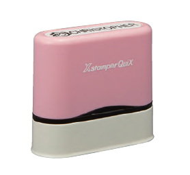 Sello Personalizado Estruct. X-QN41-R Name Stamp Ovalado Cuerpo Rosa - Tinta Negra (9.5x46mm)