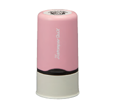 Sello Personalizado Estruct. X-QN32-R Name Stamp Redondo Cuerpo Rosa - Tinta Negra (13mm)