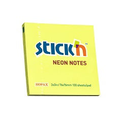 Notas Adhesivas (Post-it) 3x3 Amarilla Neón - Stick'n