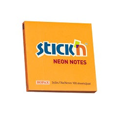 Notas Adhesivas (Post-it) 3x3 Naranja Neón - Stick'n
