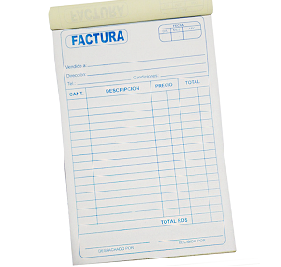 Talonario de Factura NCR Grande Con 1 Copia