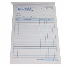 Talonario de Factura Grande Con 1 Copia